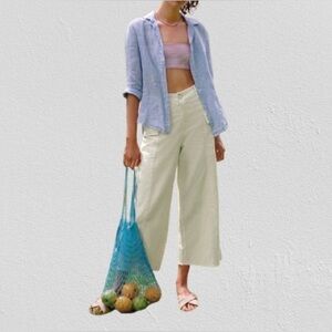 Cloth & Stone by Anthropologie Woman’s Paint-Splattered Linen Buttondown, Sz XS